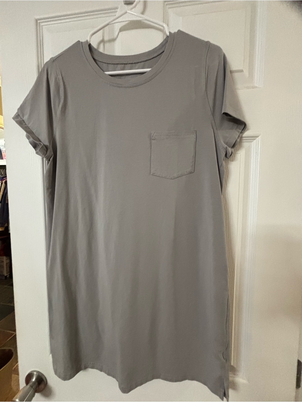 Women’s Gray Pocket T-Shirt Dress -